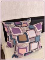 Наволочки на молнии Ив. бязь Лабиринт вид 1 коричневый  2 шт.