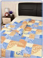 Пододеяльник Ивановская бязь Вензель вид 2/4 синий с бежевым