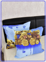 Детские наволочки Ивановская бязь Медвежата вид 1 синий 2 шт.