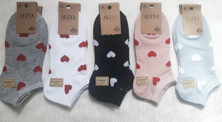 носки короткие Алина сердечки СС2002